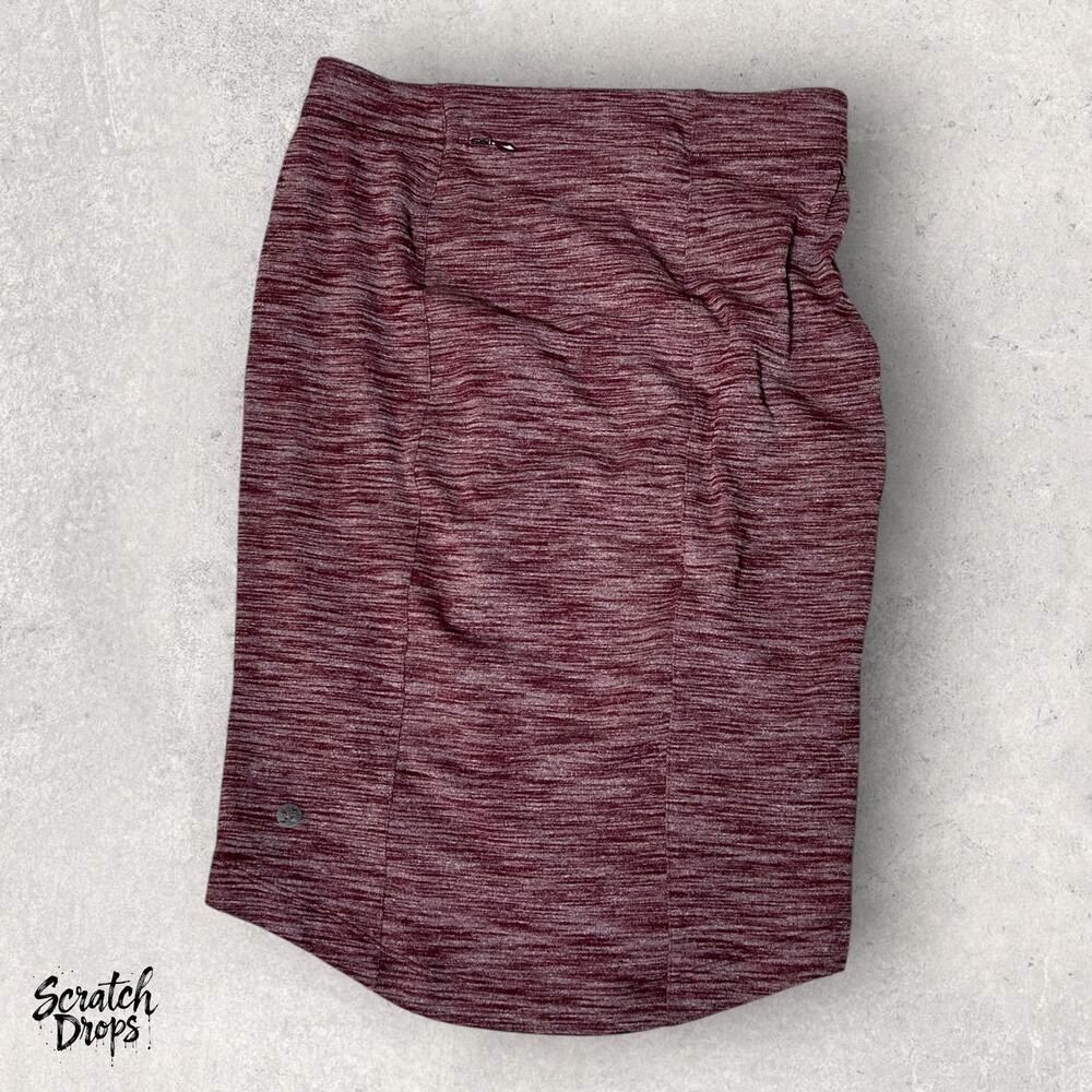Rare Lululemon Yoga Haven Skirt Heather Maroon Red Reflective Pocket Size 6
